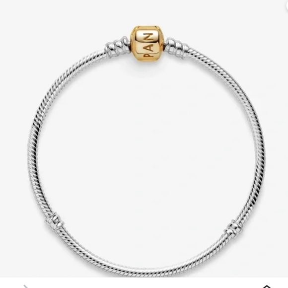Pandora two ton bracelet 14k solid gold clasp - Picture 1 of 6